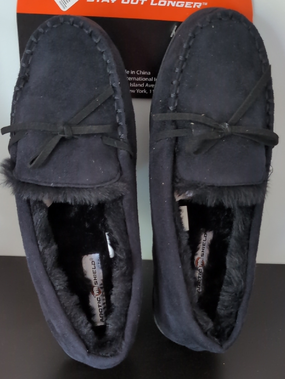 Arctic Shield Moccasin gray slippers sz 10 NWT